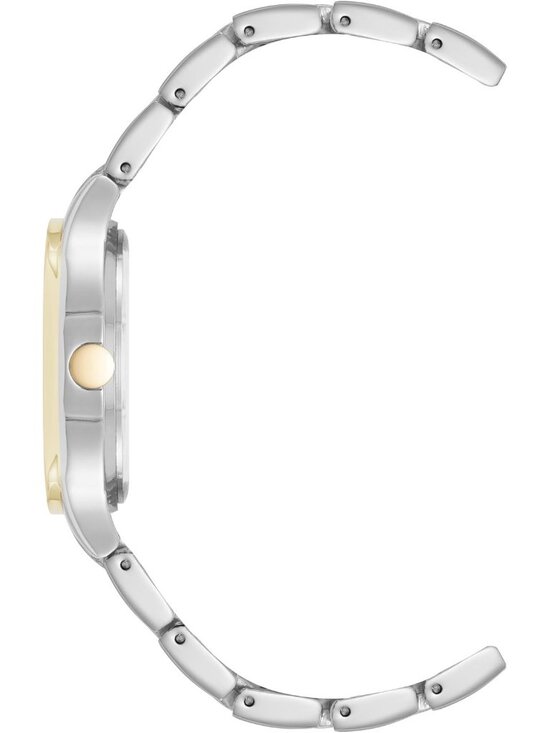 Nine West Women\'s Silver Gold Analog Quartz Textured Dial Classic Bracelet Watch